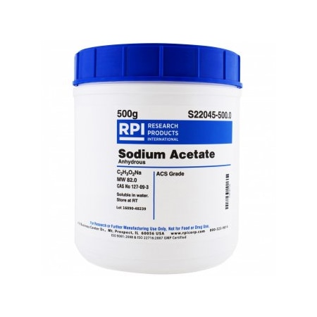 Rpi Sodium Acetate, ACS, 500 G S22045-500.0